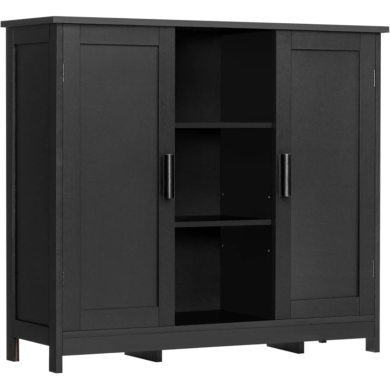 Storage Cabinet with 2 Doors and 4 Storage Shelves, Bathroom Cabinet, Cupboard for Living Room, Home Office, Entryway