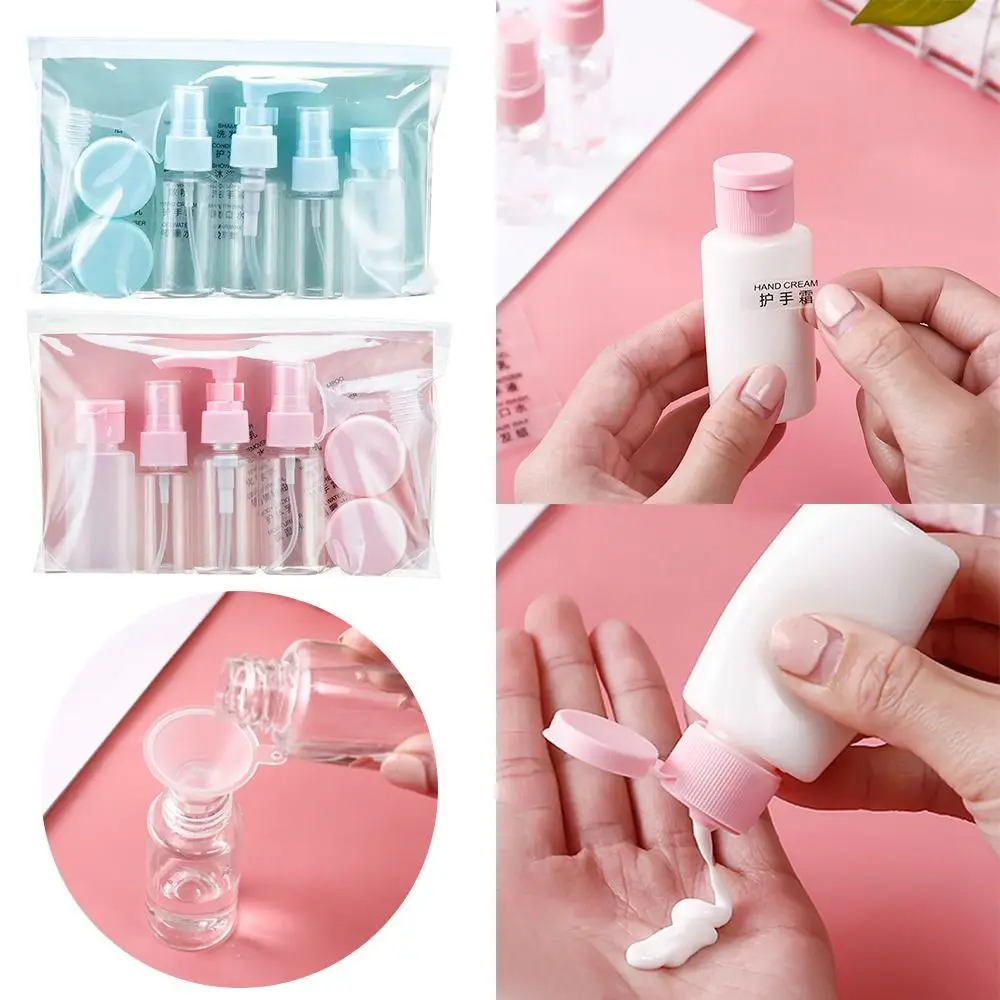 Portable Plastic Travel Bottles Kit Refillable Clear Cosmetic Containers Sub Bottle Leakproof Empty Liquid Bottle Home