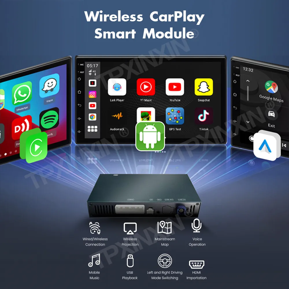 CarPlay Module Interface Box Wireless Carplay For Dodge Challenger SRT Hellcat 2015-2022 Android Auto Interface Mirror Link