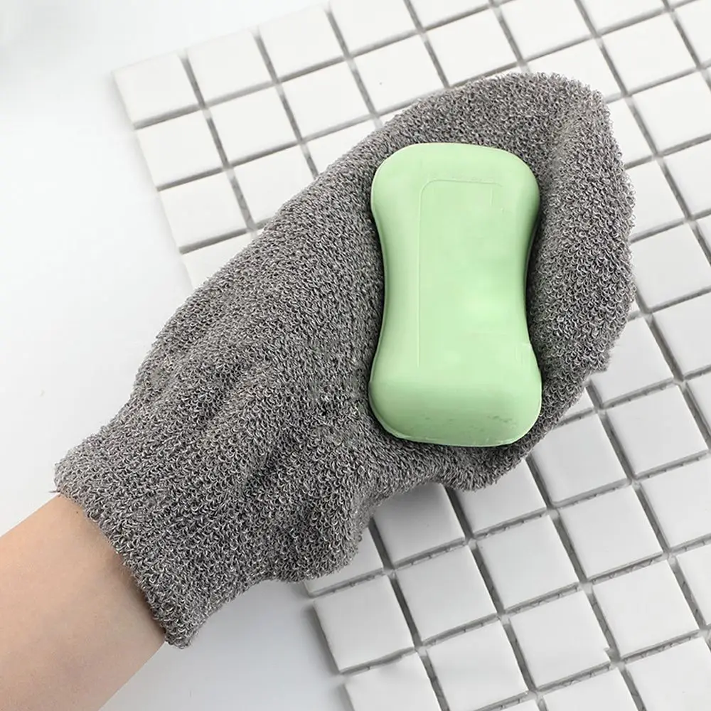 Toalla de limpieza de baño de espuma de lavado, manopla peladora de baño, guantes exfoliantes para el cuerpo, cepillo corporal de ducha, guante exfoliante, toalla de baño con dedos