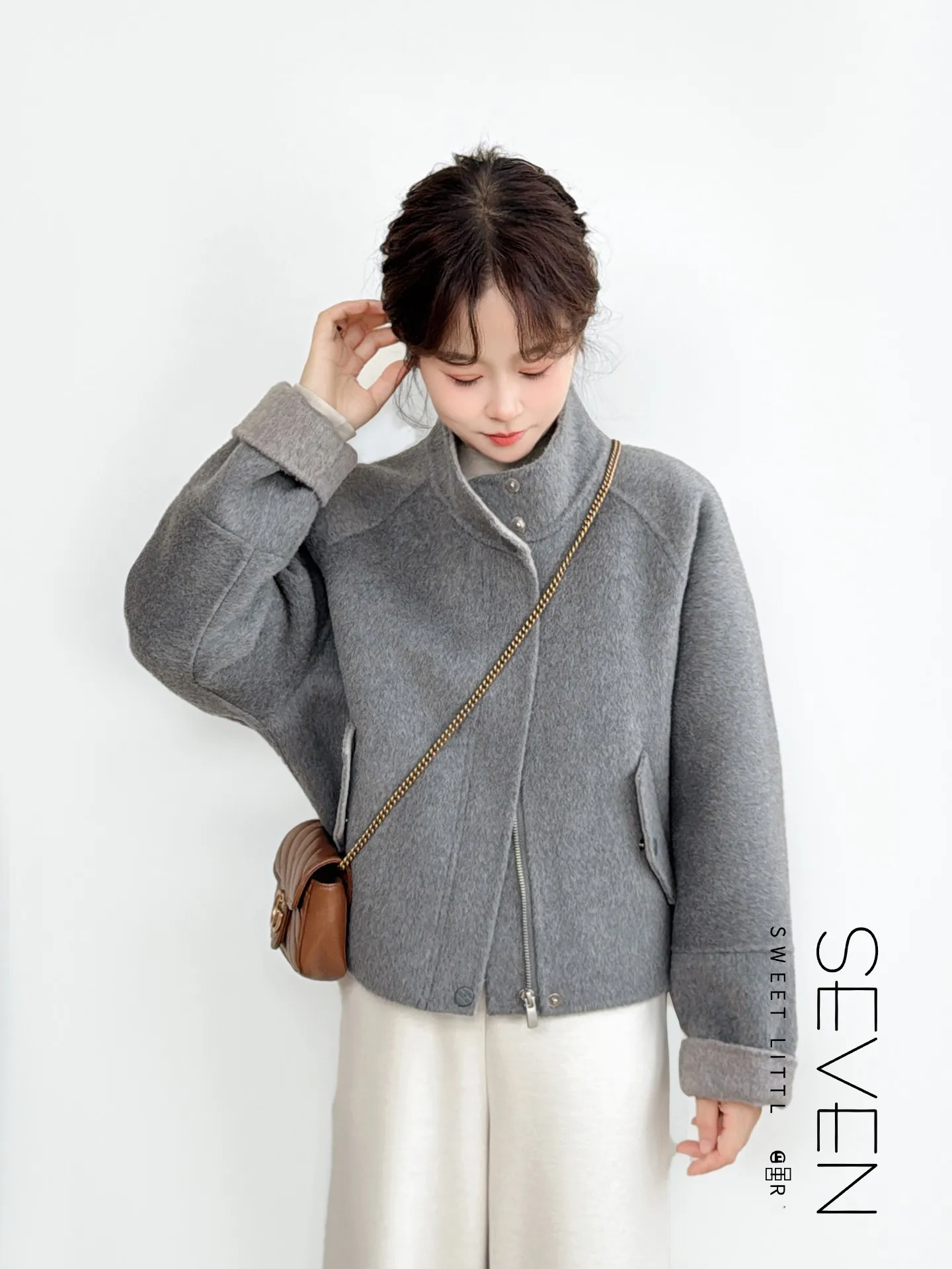 

Двустороннее шерстяное пальто для женщин, модное теплое корейское пальто для поездок на работу, тепло, гарантированное 00% шерстяной верхней одеждой