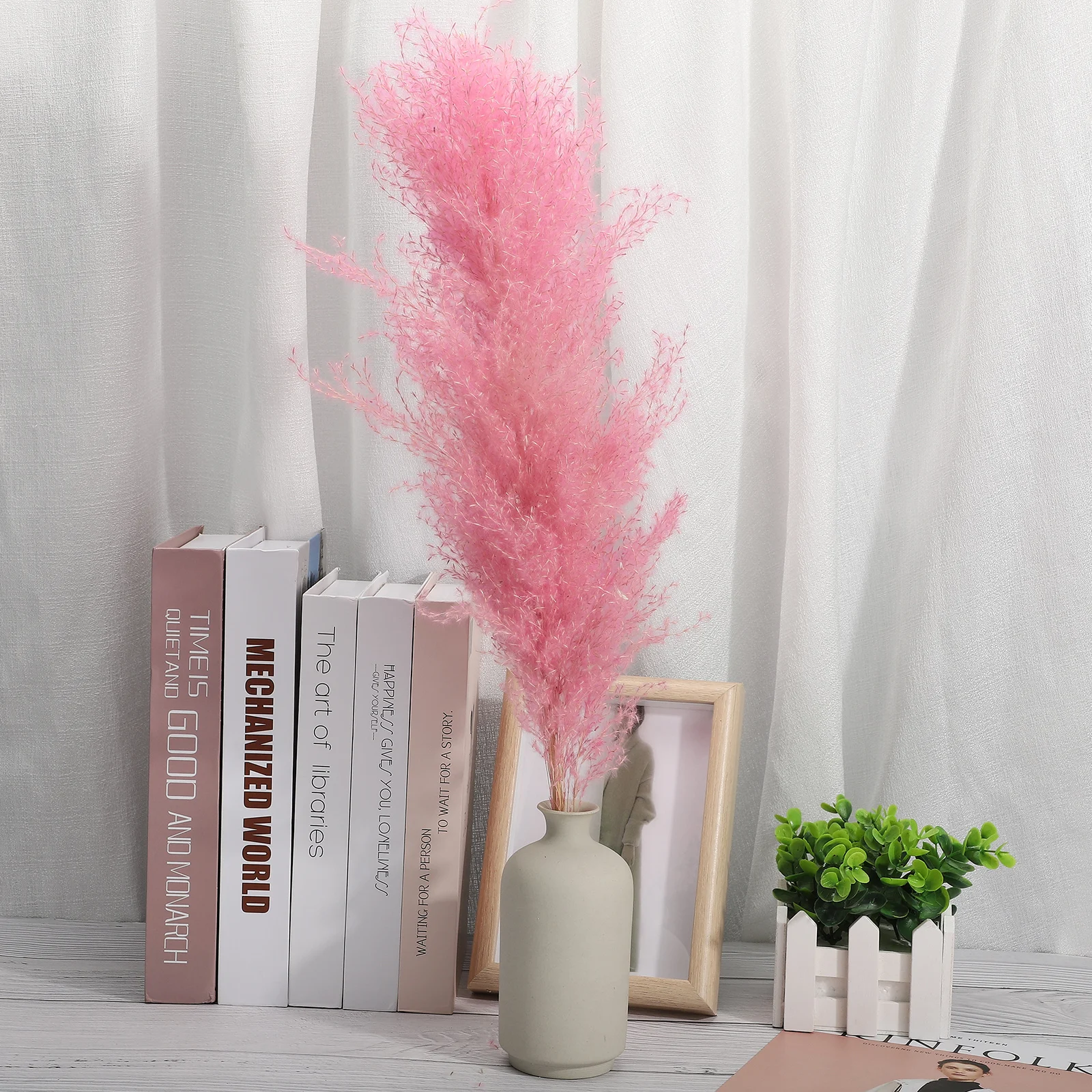 55cm Artificial Dried Pampas Reed Flowers Decoration Fake Reed for Wedding Party Home Desktop Decor