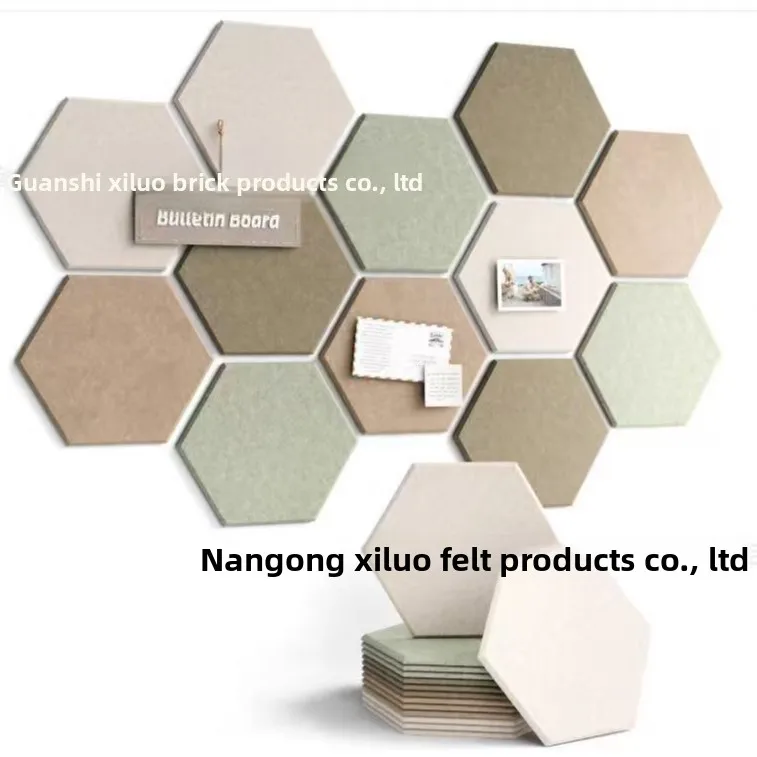 12 Pack Hexagon Felt Acoustic Panels Polyester Fiber Self Adhesive Sound Absorbing Wall Sticker Bulletin Message Board for