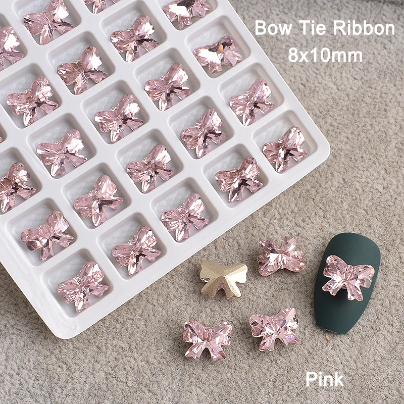 大蝶弓リボンネイルアートラインストーン尖底クリスタルガラス蝶マニキュア DIY アクセサリー