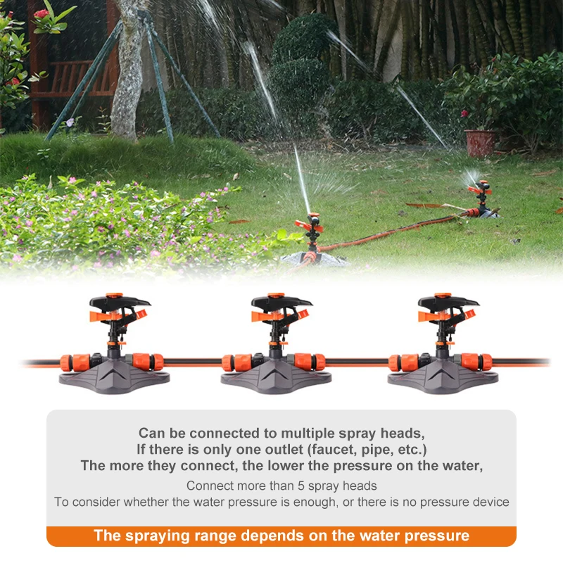 360 Degree Automatic Rotating Garden Lawn Water Sprinklers Water System Quick Coupling Lawn Rotating Nozzle Garden Irrigation