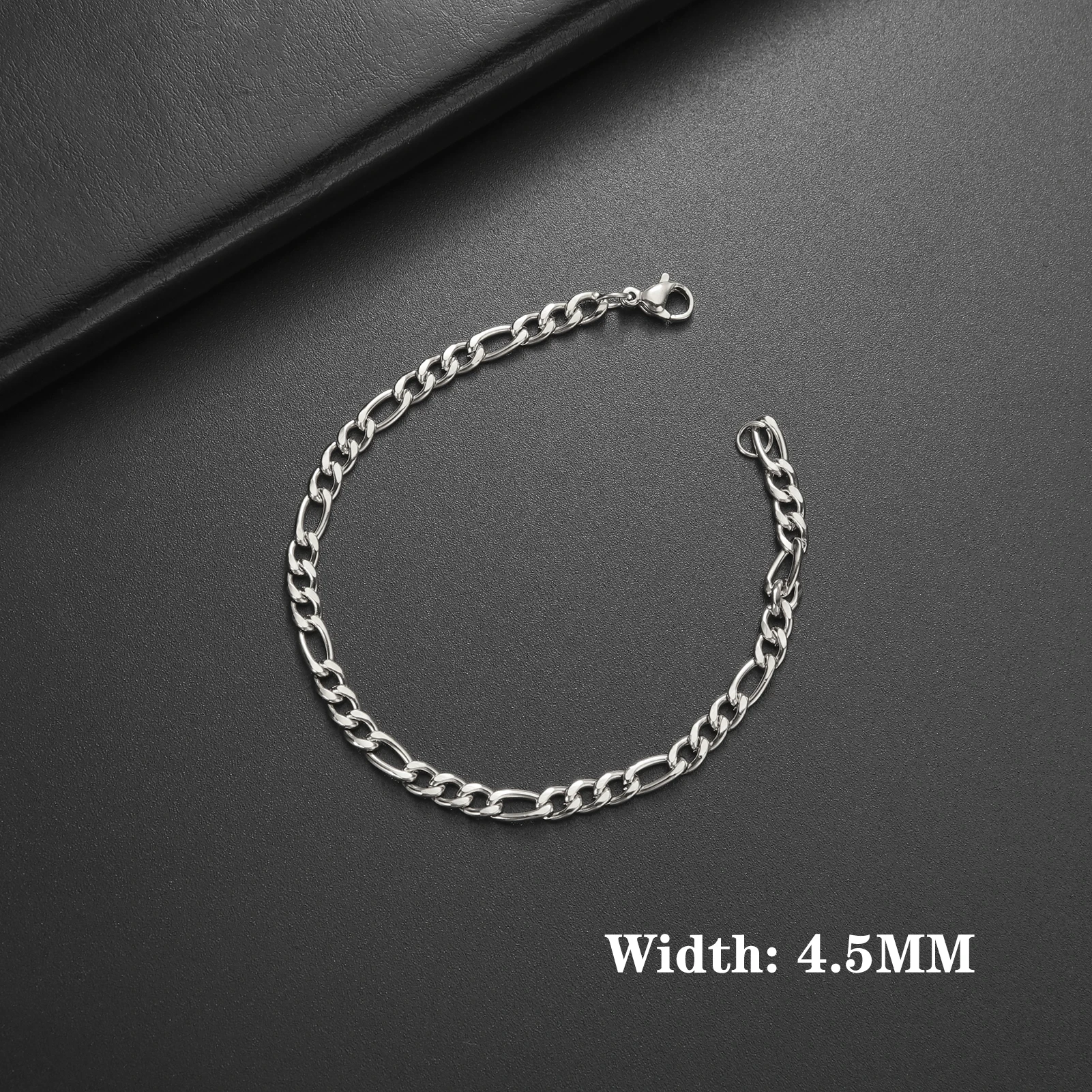 Lucktune Figaro-Kettenarmband für Männer und Frauen, Edelstahl, Breite 3–10 mm, Armbänder, Punk-Schmuck, Paar-Geschenk, Pulsera Hombre, Neu – Detail 12
