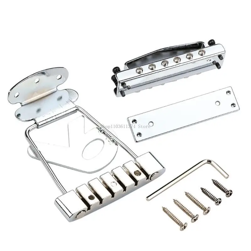 6 String Guitar Trapeze Tailpiece with Bridge Cover And Base Plate Electric Guitar Tailpiece Guitar Replacement Part