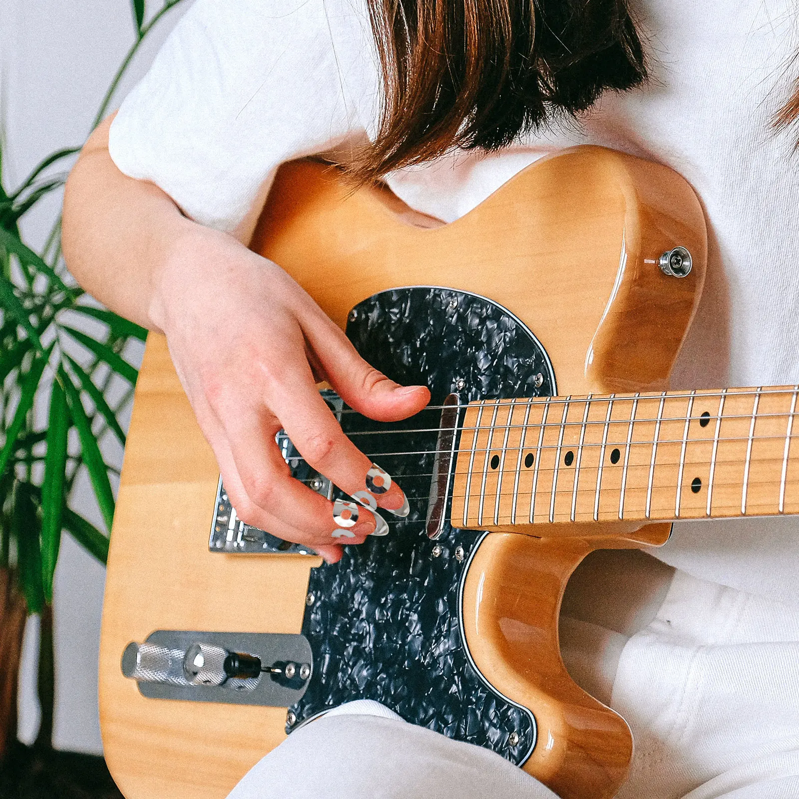

Metal Pick Finger Cover Guitar Cots Band Picks Accessories Things Acoustic Attack Stainless Steel for Kids Beginners