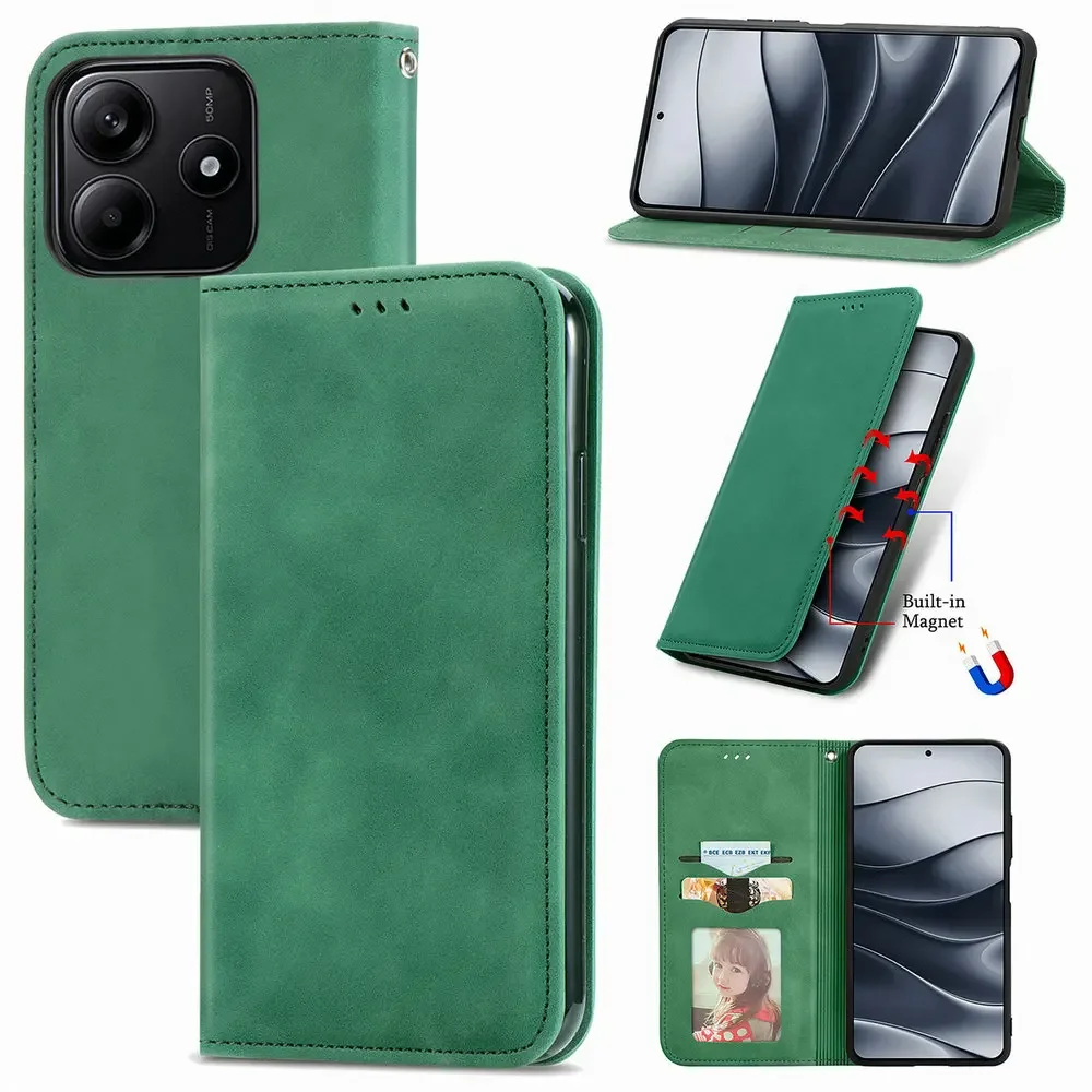 Dla Xiaomi Redmi Note 17 15 14 Pro Plus 5G 4G Luksusowe Etui Skórzane Gładkie Etui Portfelowe Redmi Note 14 15c 14c Note17 14S Pokrowiec z Klapką — zdjęcie produktu 5