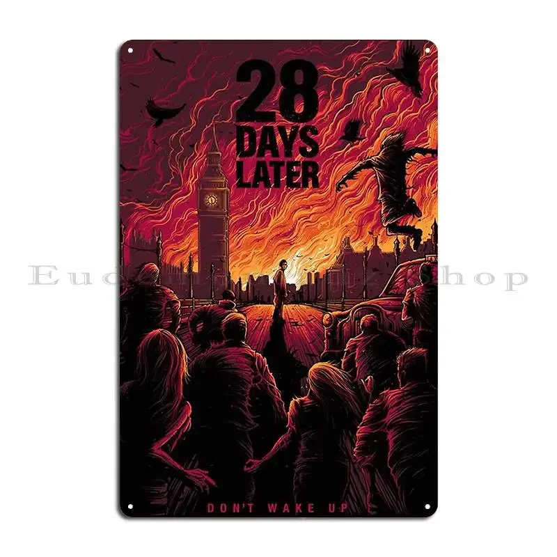28 Days Later Scariest Movie Metal Sign Cinema Pub Plates Custom Garage Decoration Living Room Tin Sign Poster