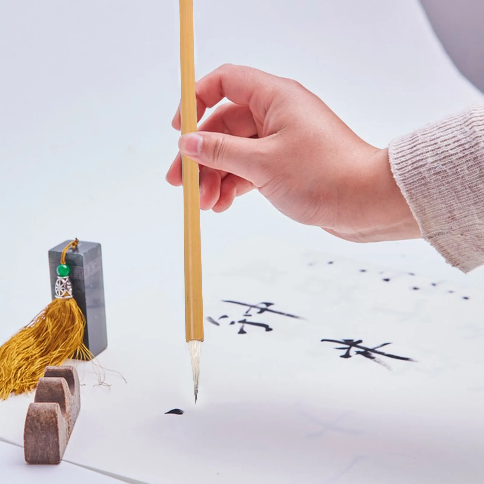 

Бамбуковая ручка-кисть для каллиграфической ручки «сделай сам», принадлежности для рукоделия, художественные инструменты, детали письменных инструментов ручной работы