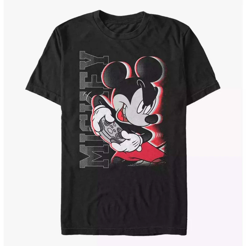 

Новые мужские и женские футболки с графическим принтом Disney «Микки Маус» и короткими рукавами, свободные топы больших размеров с круглым вырезом