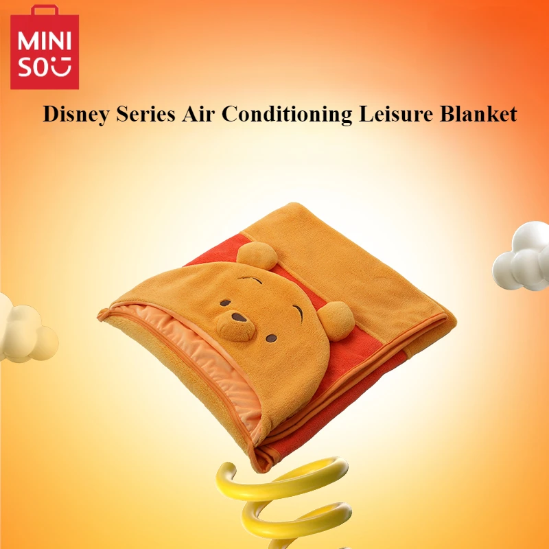 MINISO Disney Series Air Conditioning Leisure Blanket Cute Cartoon Nap  Warmth Pooh Bear Children's Toy Birthday Gift