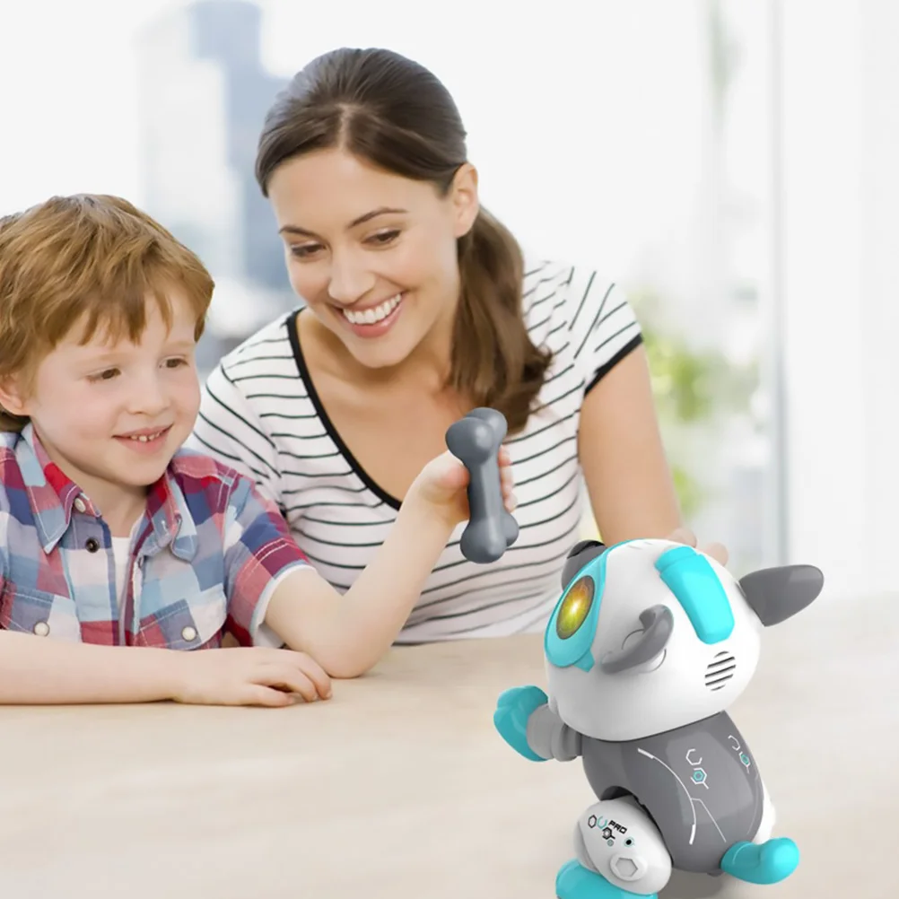 Robô cão brinquedo andando brinquedos educativos das crianças criança controle de voz abs elétrico diy