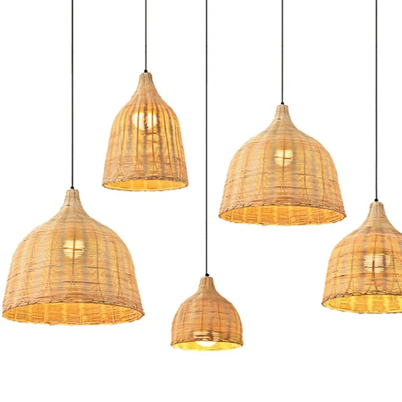 

Handmade Rattan Bamboo Pendant Lights cloth Shop Decor Hanglamp Home Decor Dining Room Loft Led Hanging Lamp E27