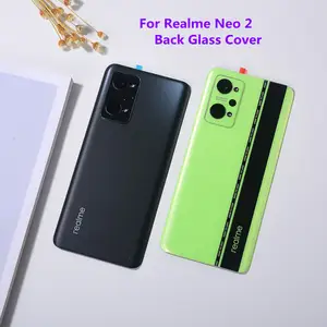Bilashmart Original Back Glass Battery Phone Cover Realme GT Neo 2 neo2 RMX33 Panel Rear Door Housing Case With Camera Lens 6.62