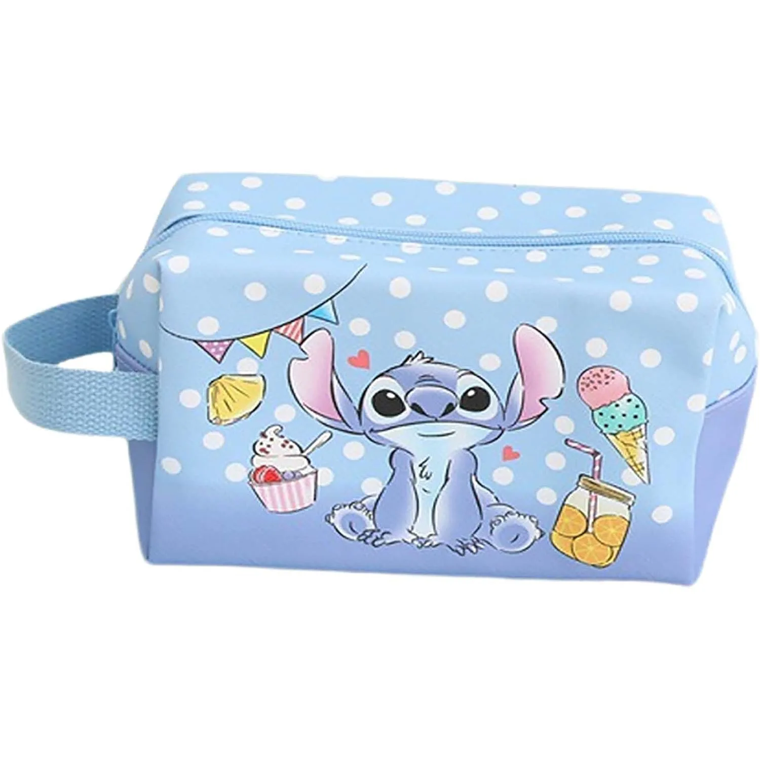 Disney-bolsa de cosméticos multifuncional para mujer, Lilo & Stitch con estampado de bolso de mano, bolso de almacenamiento portátil de viaje, cartera para niñas