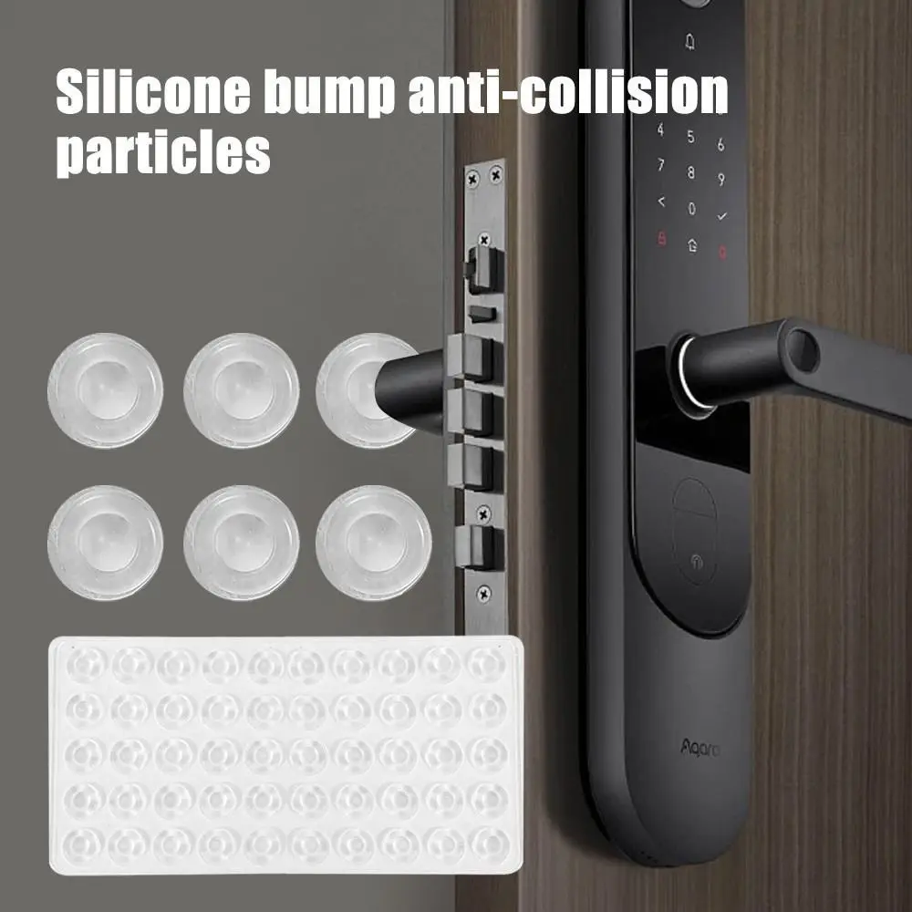 50Pcs/Sheet Rubber Silicone Anti-collision Particle Self Adhesive Door Cabinet Toilet Drawer Furnitures Bumper Pad Protective