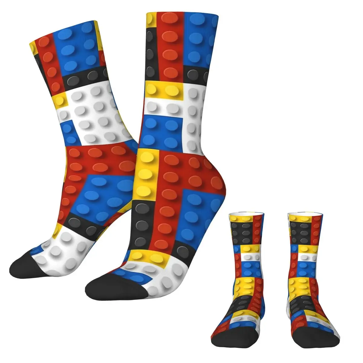 Mondrian Blocks Socks De Stijl Modern Art Retro Stockings Spring Anti Slip Unisex Socks Warm Soft Graphic Outdoor Sports Socks