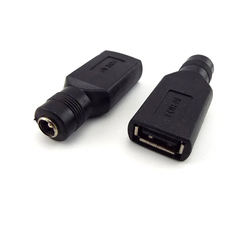 5V USB Female Jack to Round Head Hole 5.5 x 2.1mm Female Jack DC Power Interface Conversion Charger Adapter Connector C3