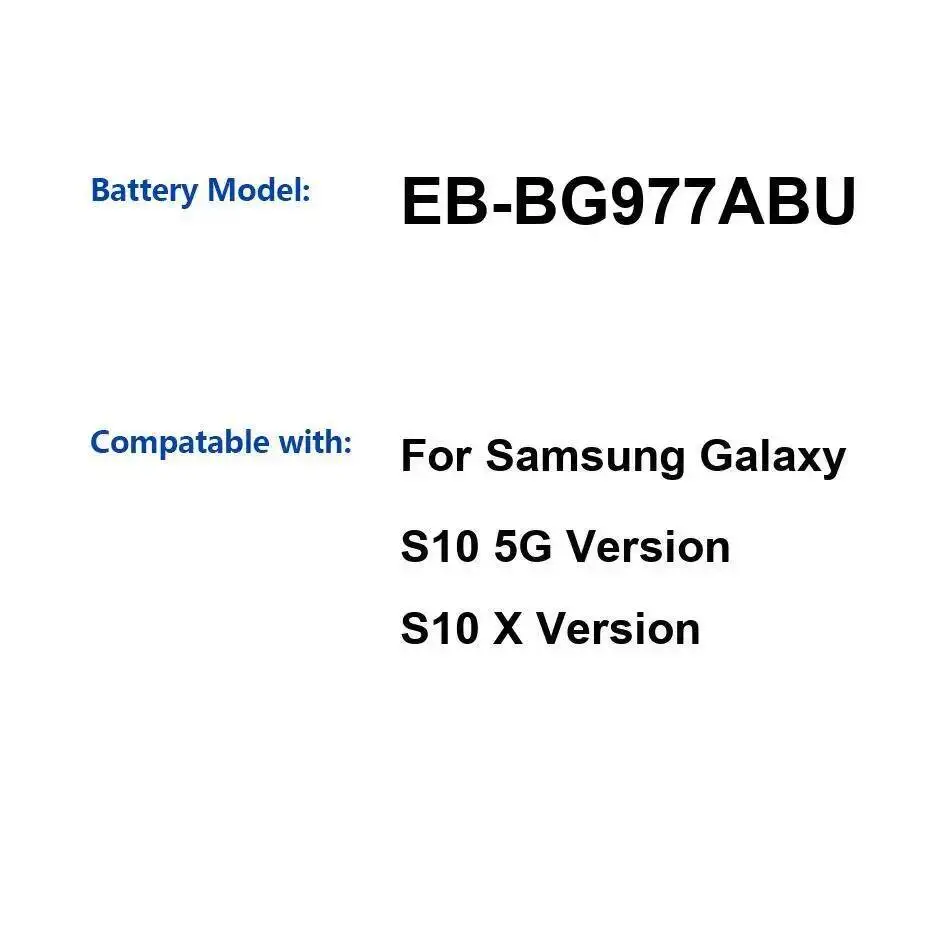 

Аккумулятор мобильного телефона EB-BG977ABU 4500 мАч для Samsung Galaxy S10 5G Version X