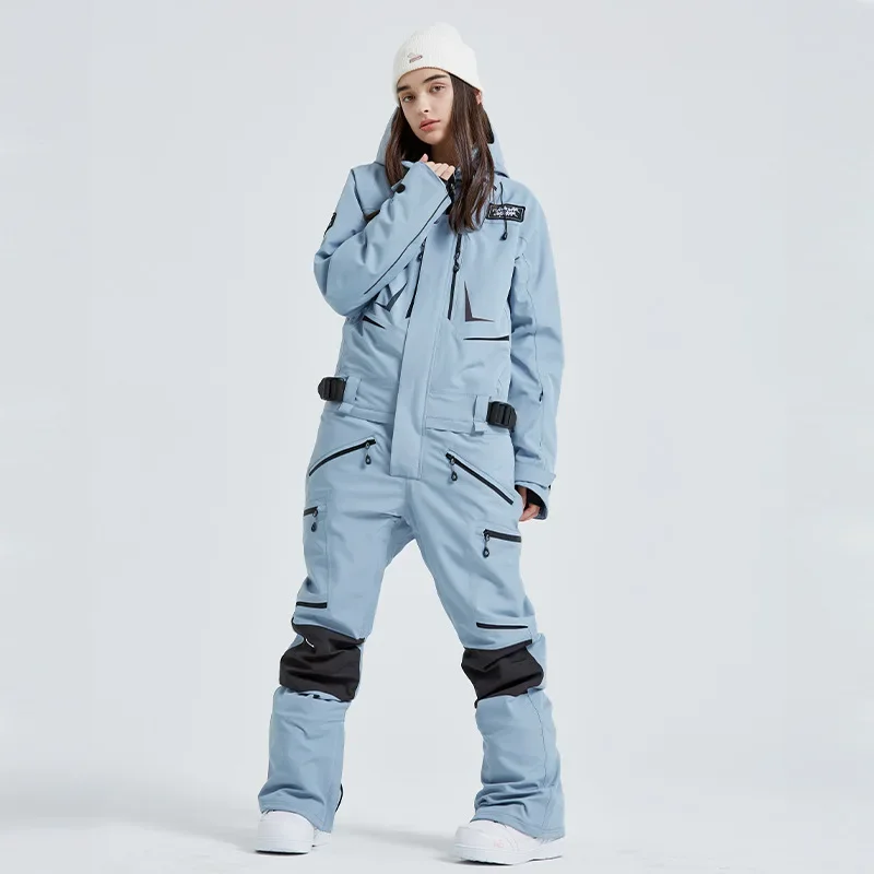 Sport Waterproof Hooded Men One Piece Snowsuit Outdoor Mountain Woman Ski Jumpsuit Winter Insulated Male Snowboard Overalls