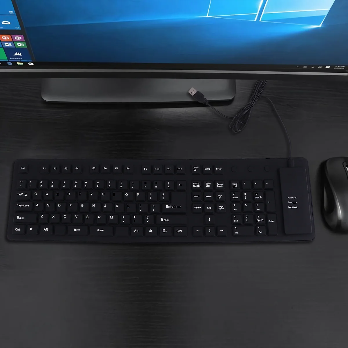 

Silicone Foldable USB Keyboard 109 Keys Waterproof Compact Portable for Harsh Environments Roll Up Keyboard Computer