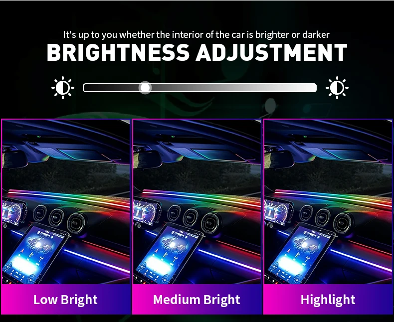Auto-LED-Ambientelicht 140/150cm Frontscheibe Silikon-LED-Streifen Symphony mit Scanning USB Atmosphären-Kit App/Fernbedienung – Detail 7
