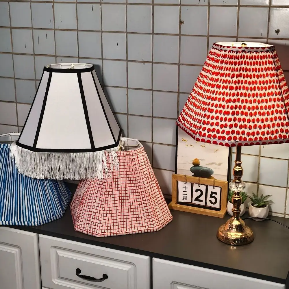 25cm Cloth Lamp Shade Wear‑resistant Soft Table Lamp Cover High Light Transmission Easy Installation Chandelier Lampshade