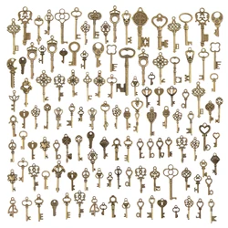 CHuangQi 125pcs Vintage Keys Steampunk Key Antique Bronze Charms DIY Handcrafts Jewelry Making Wedding & Birthday Party Favors