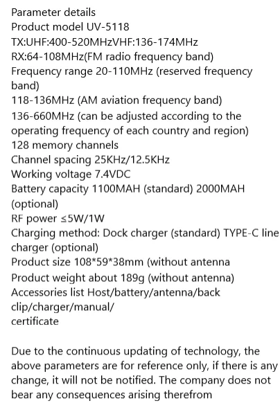 iradio UV-5118 Walkie Talkie WALKI TALKI baofeng Quad-band High Power CB Radio Vhf Uhf CB Ham Radio Upgraded of UV-5118 Radio5.5
