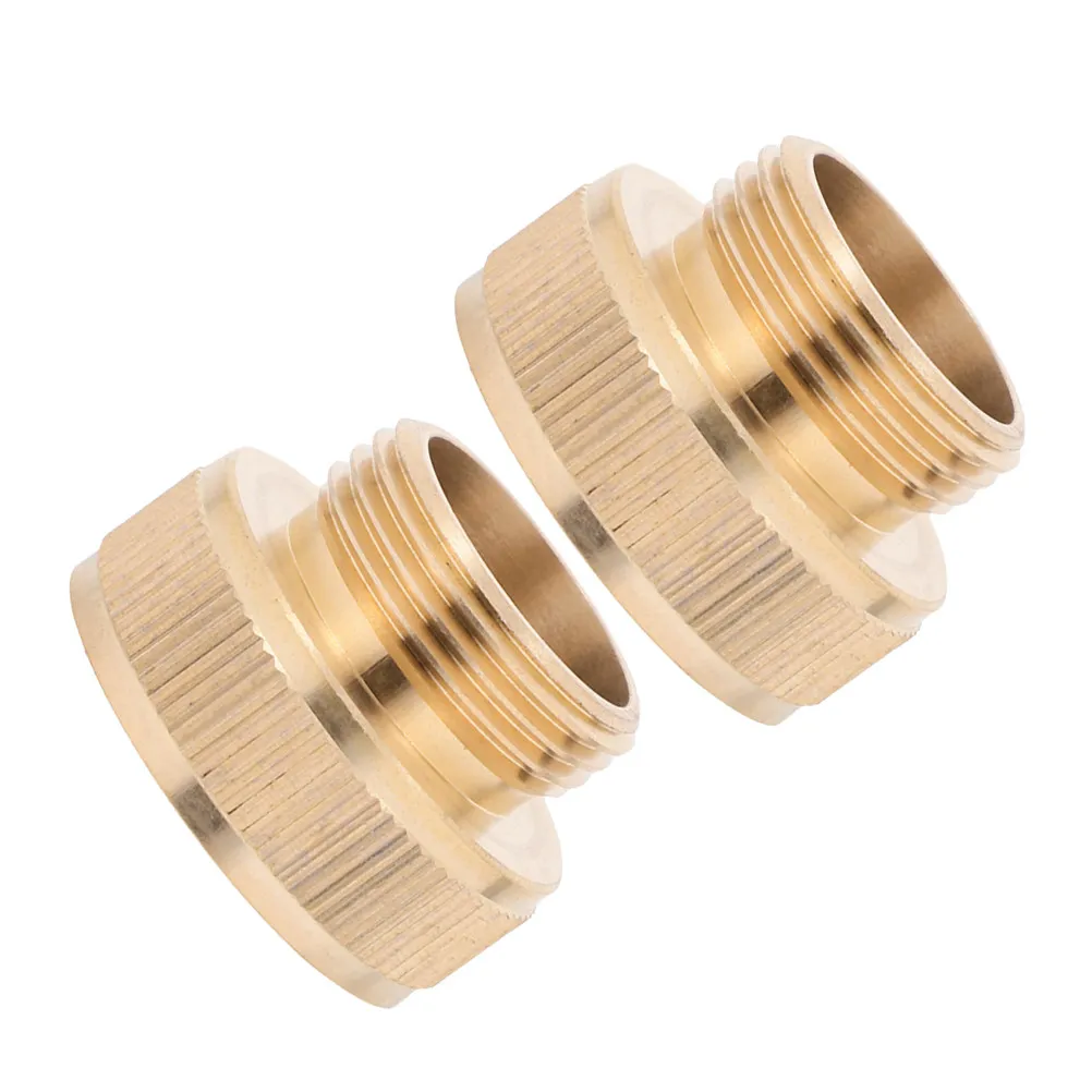 

2pcs Brass Garden Hose Adapter 1 Inch Female To G3/4 Male Leakproof Pipe Connector For Outdoor Watering Car Washing Gardening