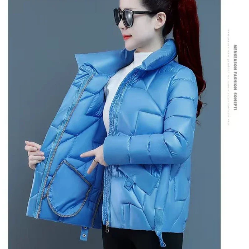 Winter Women's Cold Coat Parka Shiny Padded Jacket Slim Fit Warmth Fashion Jacket Thin Light Plus Size Cheap Wholesale New