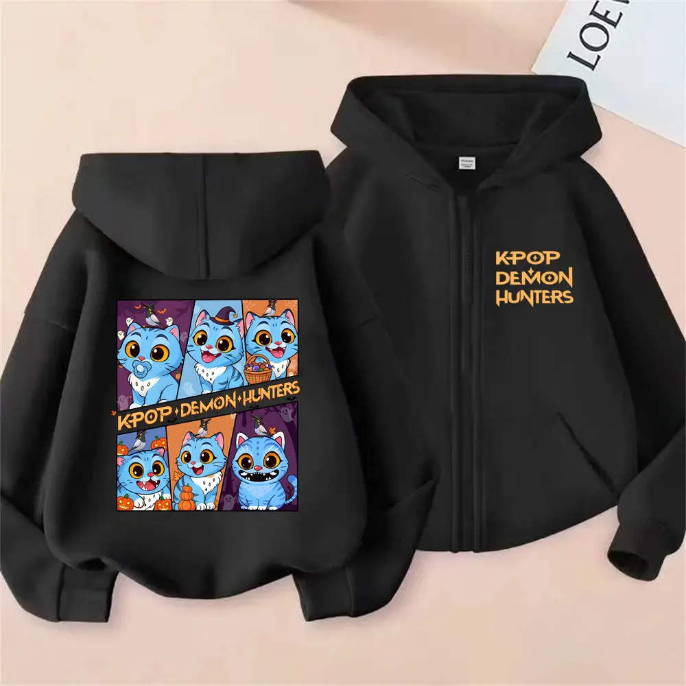 

Kpop Demon Hunters Derpy Tiger Zipper Hoodie Men Women Halloween Sytle Streetwear Unisex Fashion Oversized Zip Up Jacket Coat