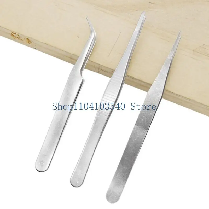 02DC Tweezers Set Soldering Electronic Chips Removal Repair Forceps Model Making Tool