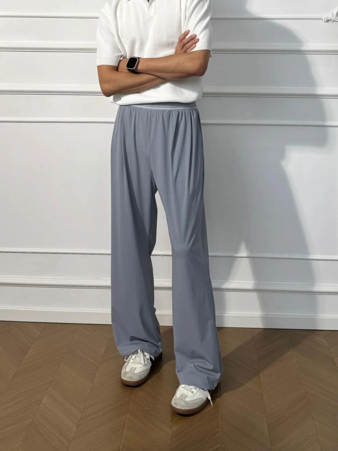 

Легкие, прохладные, тонкие мужские летние спортивные брюки из ледяного шелка, быстросохнущие, прямого кроя, повседневные, модные