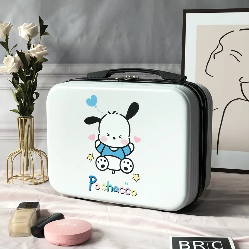 Sanrio-estuche de maquillaje portátil, caja de almacenamiento de cosméticos, Maleta de viaje, Maleta portátil de gran capacidad