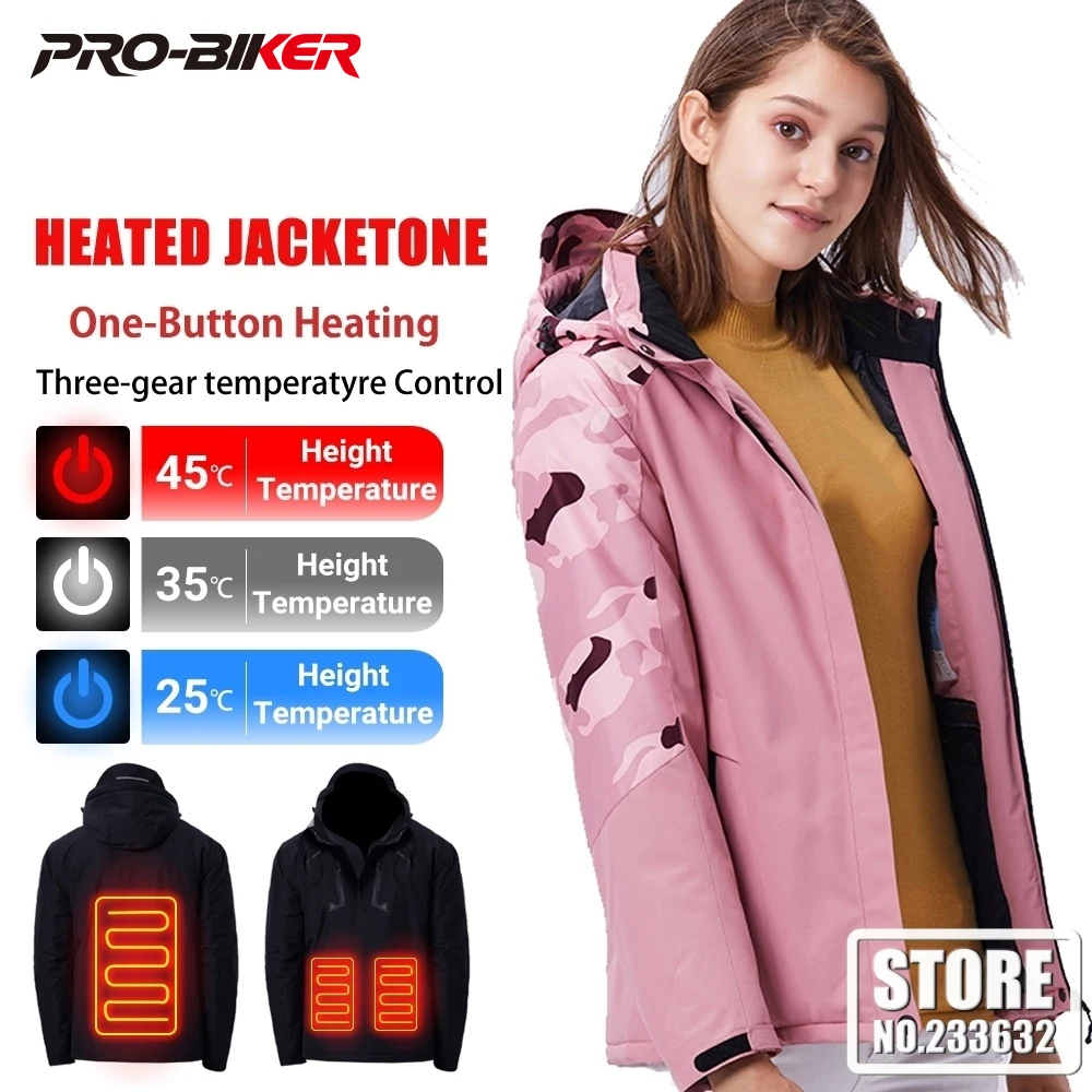 

S-10XL Motorcycle Jacket Men Women Electric Heated Jackets Outdoor Heating Jacket USB Heating Jacket Biker Thermal Warm Coat