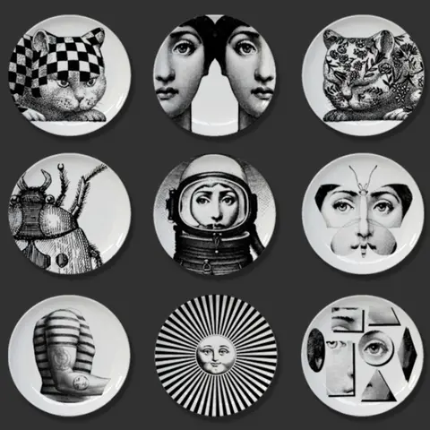 얼굴 장식 세라믹 접시 아트 벽 매달려 유럽 미국 스타일 홈 모델 룸 벽 디스플레이 플레이트 장식 8 인치