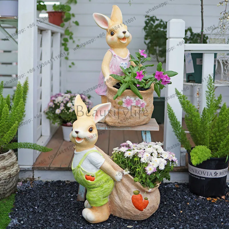 Sack bunny flower utensil succulent flower pot garden decoration ornament creative gift balcony