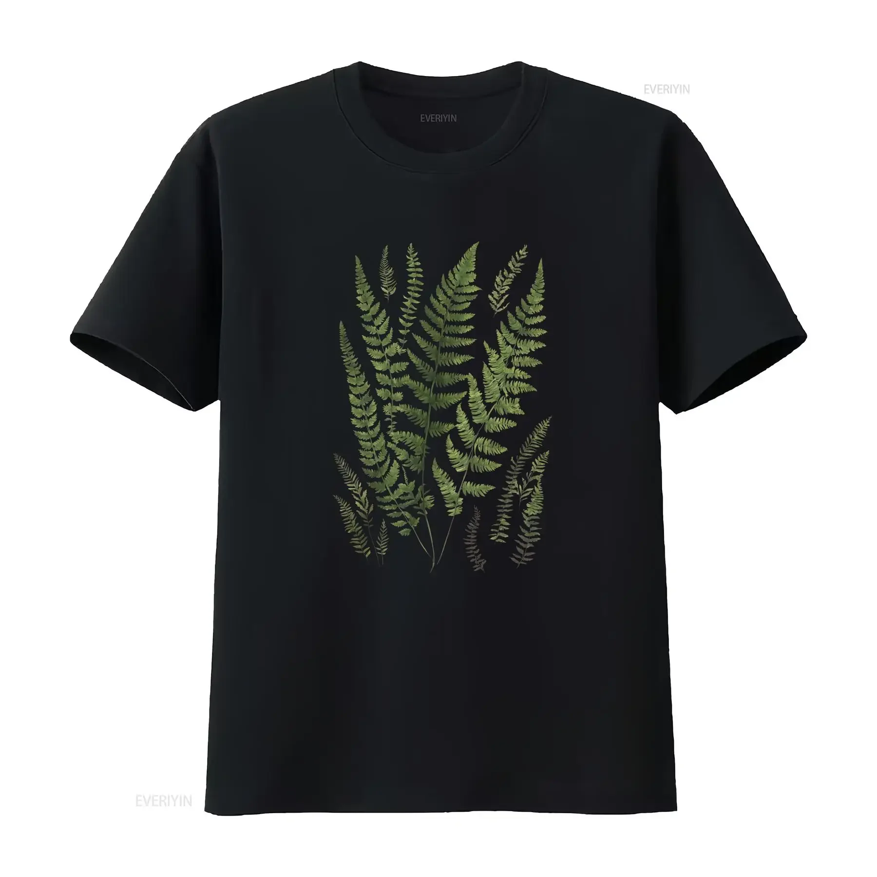 T-shirt Fern Boho Cottagecore, imprimé botanique bohème, explorez le chic avec une touche de charme naturel, vintage, effet délavé, homme