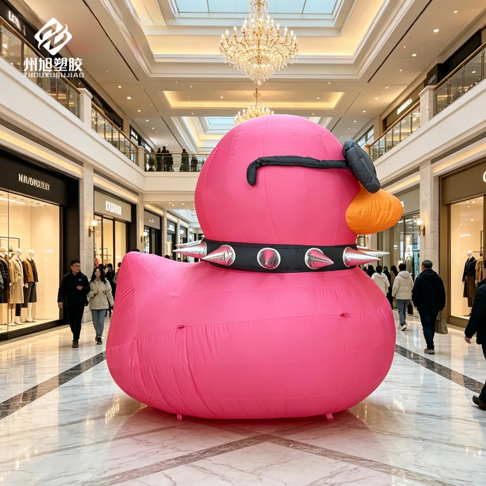 Inflatable duck, with blower, summer decorative item, pink duck, customizable size and color