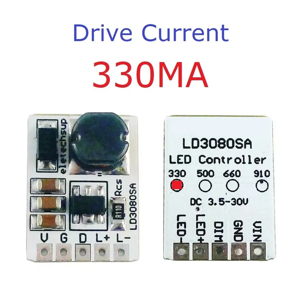 SCLS LD3080SA 20W DC 3.5-30V 스텝다운 HB LED 드라이버 모듈 손전등 헤드라이트 330MA용 DC-DC 벅 정전류 모듈