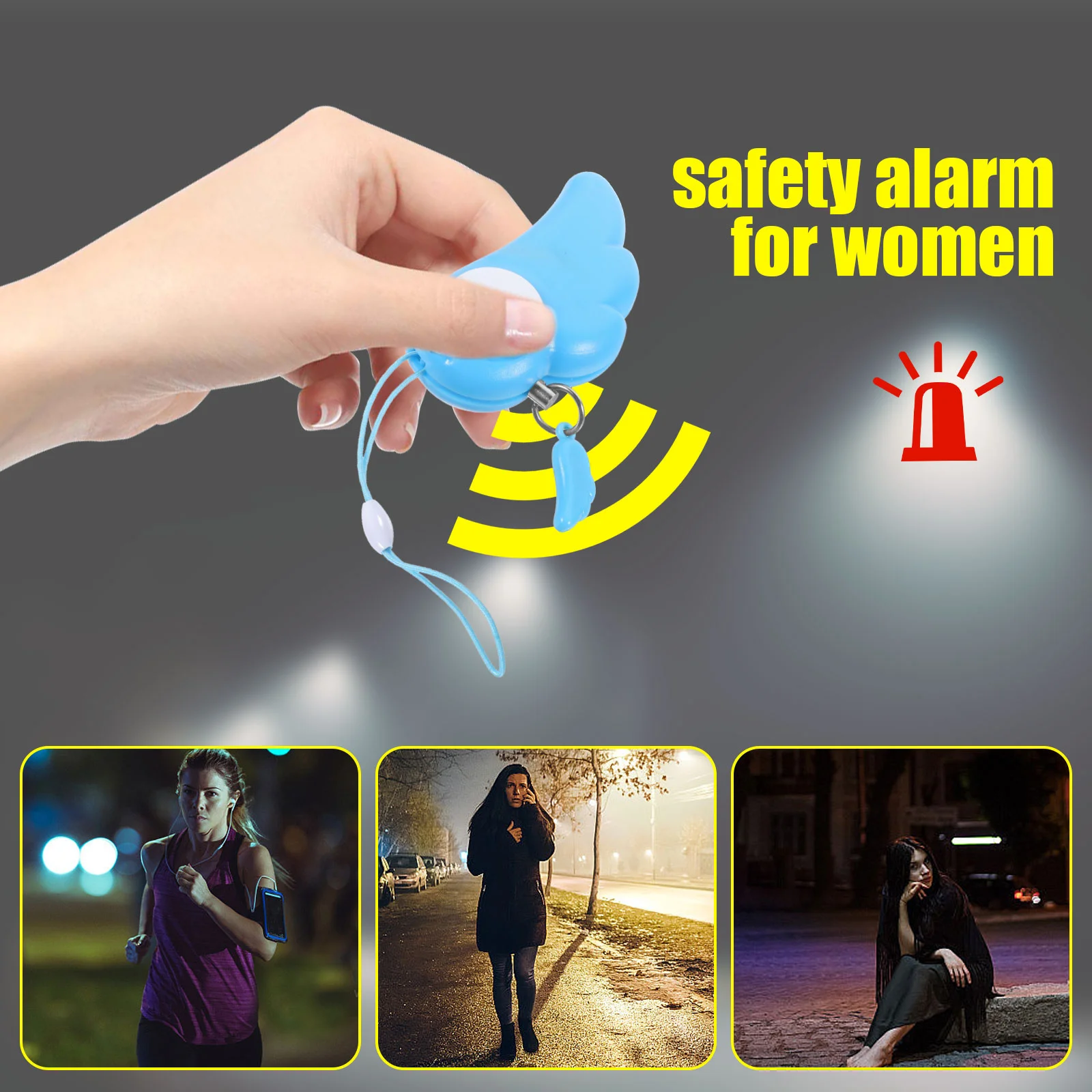 Personal Alarm Door Alarms Keychains for Women Safety Life Cell Phone Miss