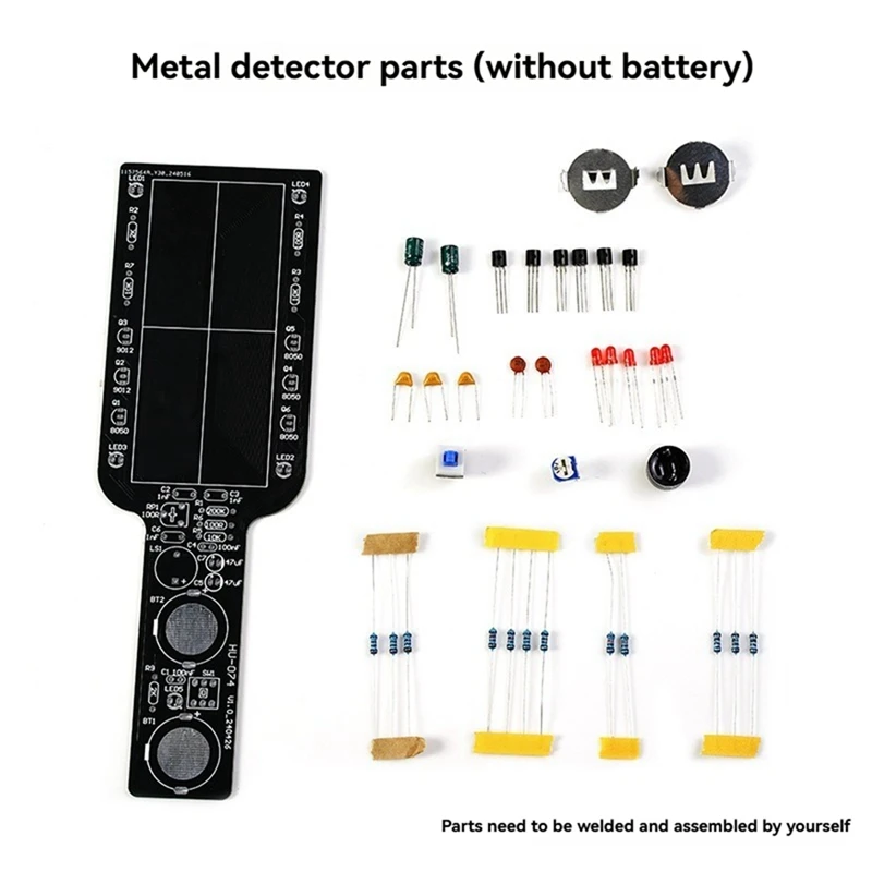 Kit fai da te elettronico per metal detector fai-da-te quotidiano Localizzatore di metalli semplice Set di parti sciolte Kit di pratica di saldatura per la produzione di circuiti stampati