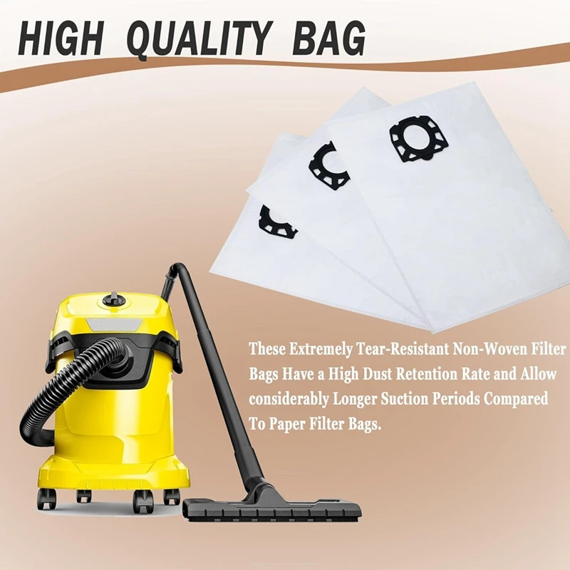 Мешок для пыли Karche MV4 MV5 MV6 WD4 WD5 WD6 Premium MV4 MV5 MV6, белый нетканый мешок для пылесоса, 12 шт.