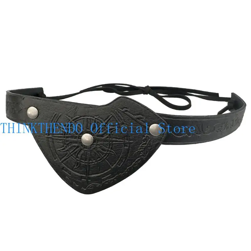 39BB Pedieval Pirate Eye Patches Vintage Embossed Eye Eye Mask เครื่องแต่งกายยุคกลางสำหรับการเล่นบทบาทฮาโลวีนผู้ชาย