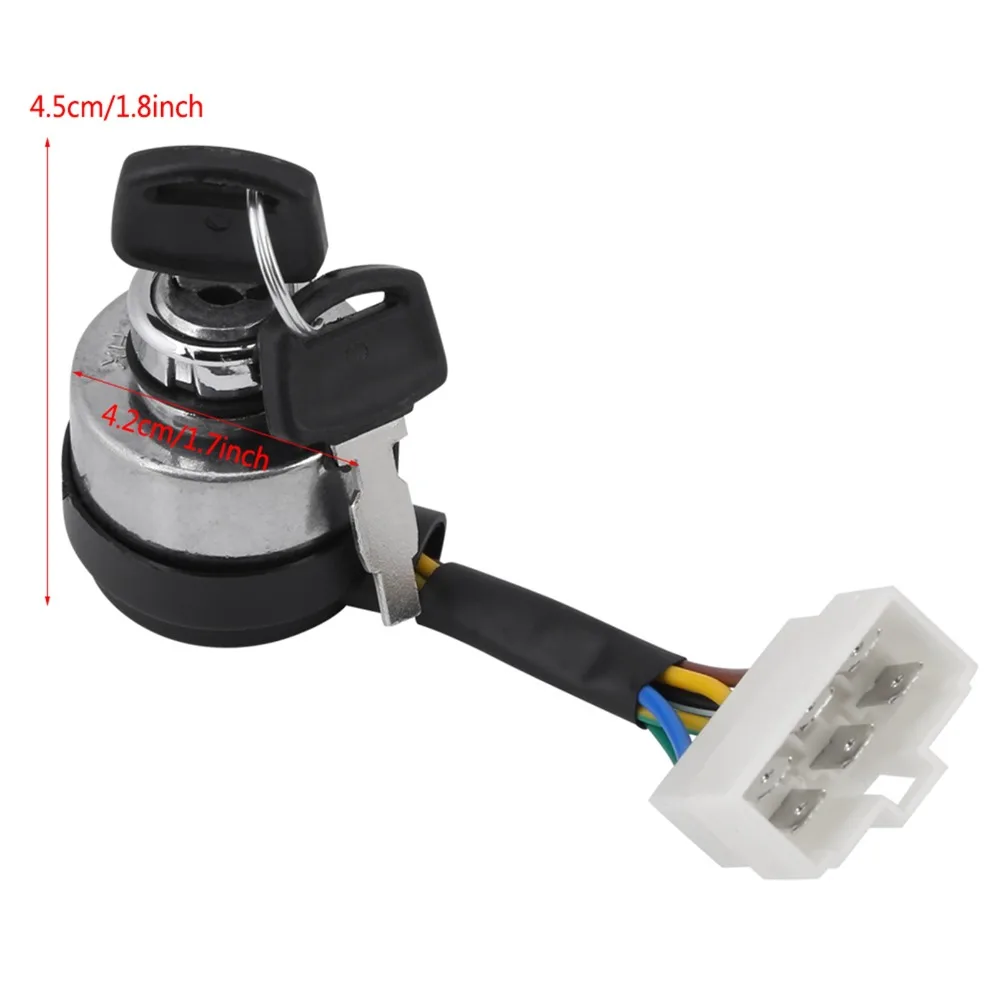 6 Wire Ignition Key Switch 2 Keys Included Ignition Start Starter Switch Push Button Start Universal Fit Key Switch Assembly
