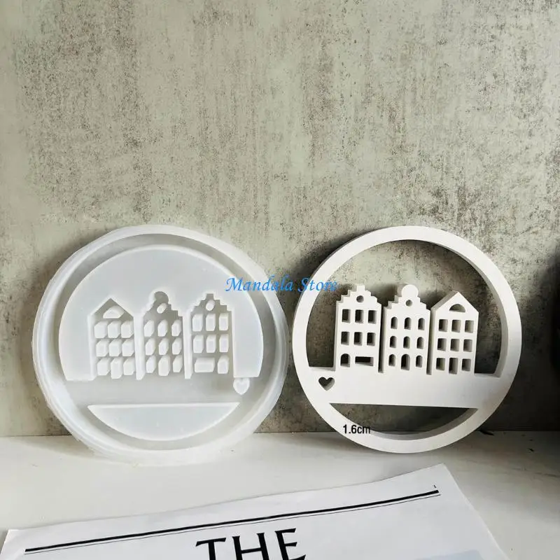 

U2JC Wreath House Resins Molds for Making Tealight Holder Room Desk Decorations, Wreath House Silicones Molds for Art Craft