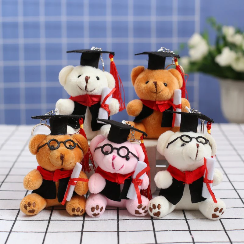 

Plush Graduation Commemorative Bear Pendants Stuffed Animal Keychain Keys Backpack Charms Cartoon Holder Ornament